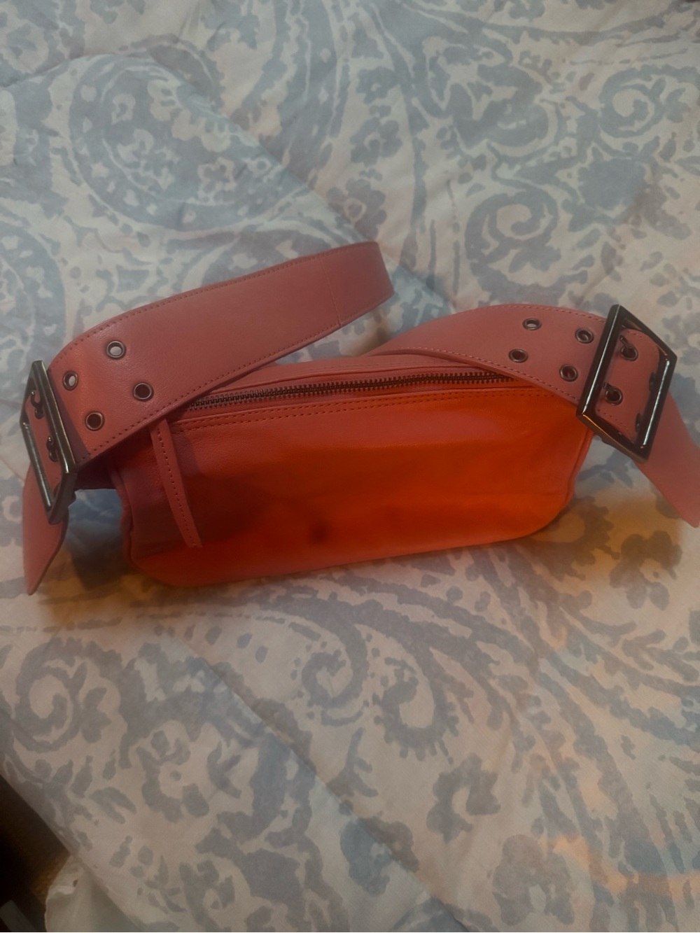 Coral Crossbody Belt Bag with Wide Strap